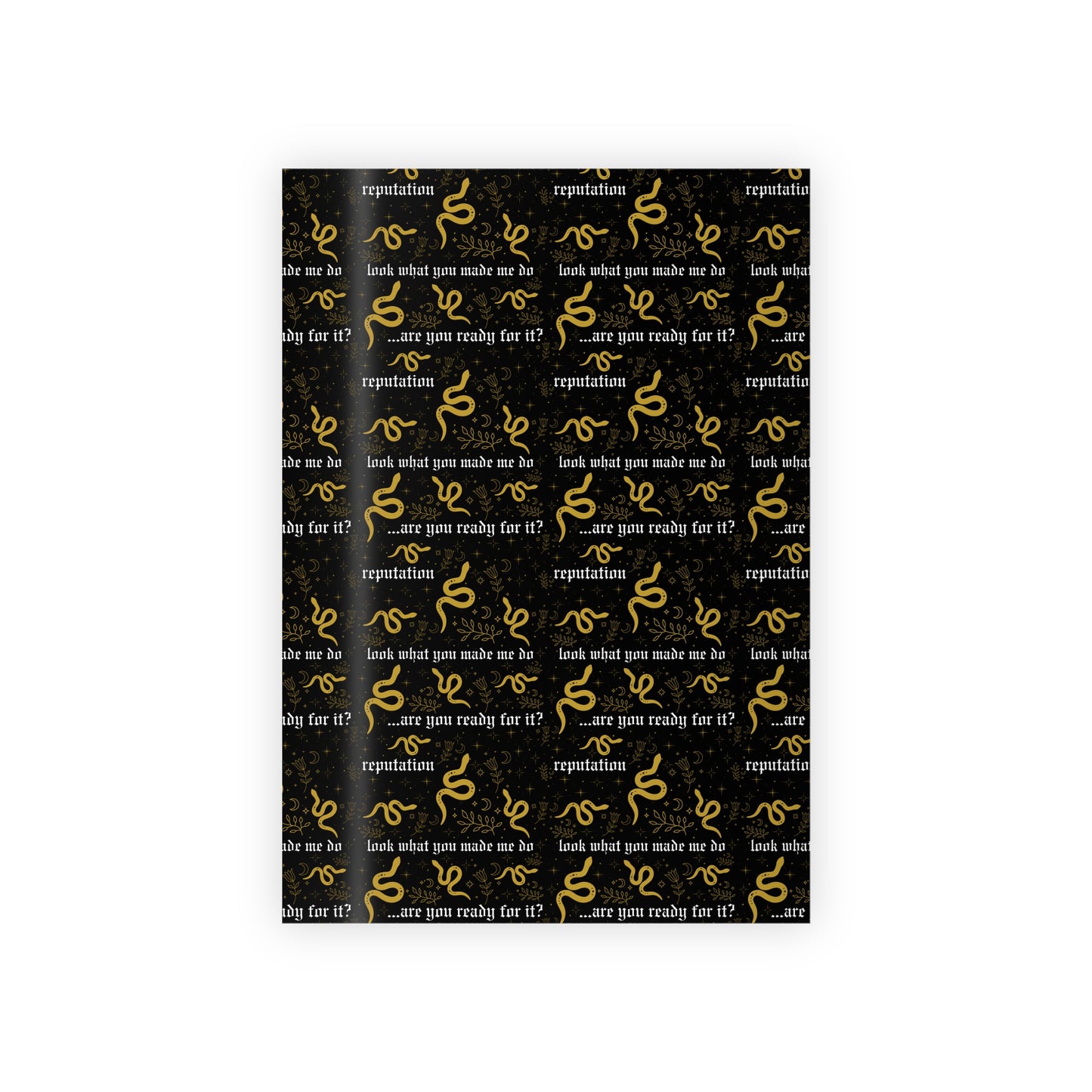 Gold Snake Wrapping Paper | Reputation Era Christmas Gift Wrap | Sustainable & Recyclable, 1pc